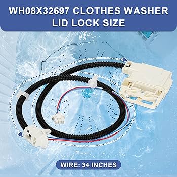 岩礁　55NS 27cm WH08X32697 Washer Lid Lock Kit For GE / Hotpoint | Thrifty